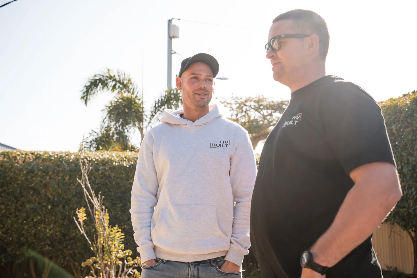 Max Valentine and Nathan Holmes on site — HV Built co-founders