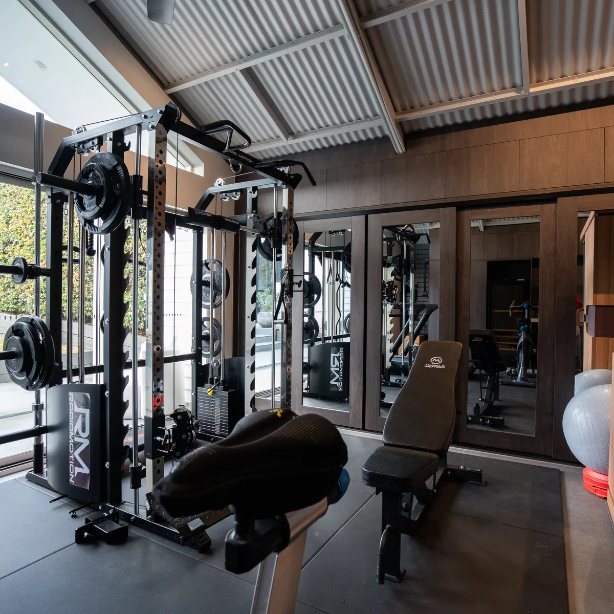 Custom wellness centre renovation with gym and sauna, Brisbane